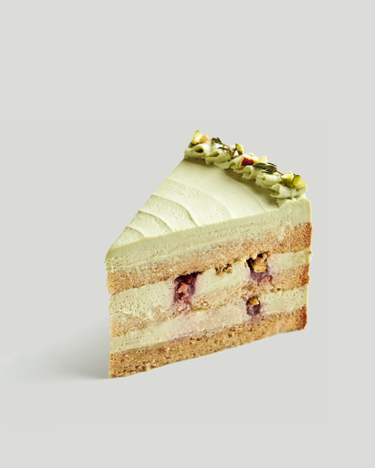 Pistachio & Raspberry Cake - SATO | Healthy Sugar-Free Pastries in Dubai